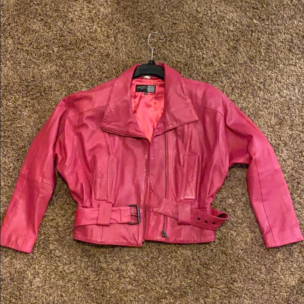 Pink Leather Coat